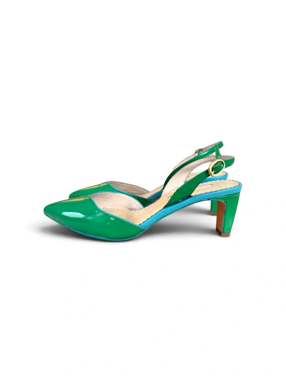 NWOT Boden Emerald Patent Slingback Mid-Heels